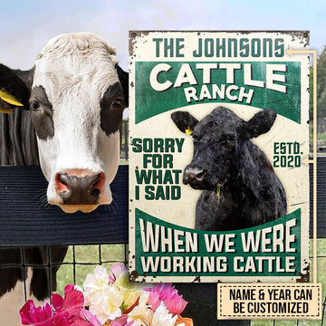 Joycorners Customized Name Farm Black Angus Sorry For What I Said All Printed 3D Metal Sign