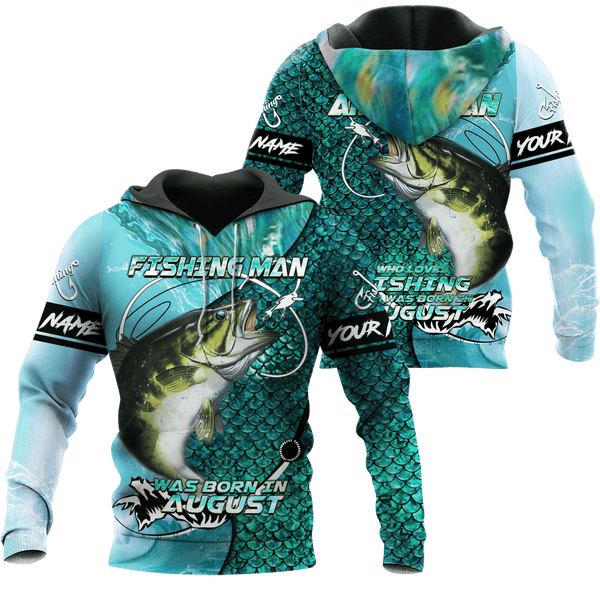 Joycorners Personalized Name Fishing Man Was Born In August All Over Printed 3D Shirts
