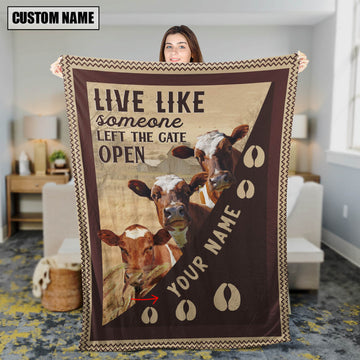 Joycorners Personalized Ayrshires Live Like Someone Left The Gate Open Blanket