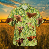 Joycorners Cow In Green Corn Field All Over Printed 3D Hawaiian Shirt
