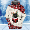 Joycorners Black Pug In Snow Pocket Merry Christmas Unisex Hoodie