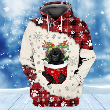 Joycorners Black Toy Poodle In Snow Pocket Merry Christmas Unisex Hoodie