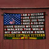 Joycorners Vietnam Veteran Grommet Flag I Walked The Walk Flag Over Printed Flag