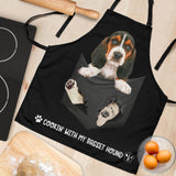 Joycorners Basset Hound In The Pocket Black All Over Printed 3D Apron