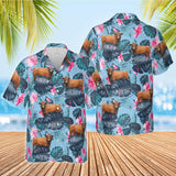 Joycorners Beefmaster Blue Hibiscus Hawaiian Shirt