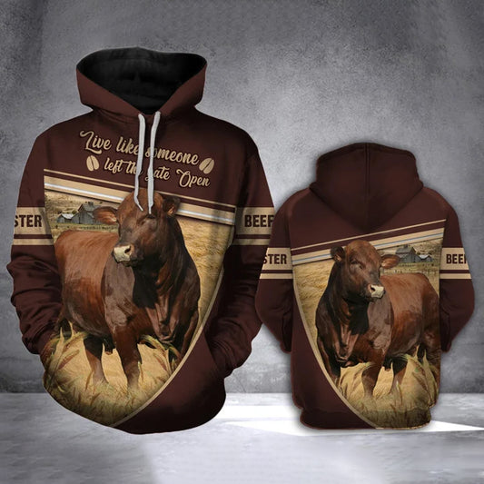 Joycorners Beefmaster Cattle All Over Printed 3D Hoodie
