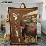 Joycorners Personalized Name Beefmaster Farm Leather Brown Blanket