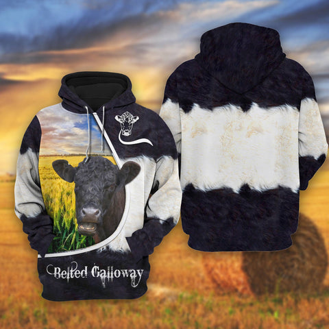 Joycorners Belted Galloway On The Wheat Field All Over Printed 3D Shirts