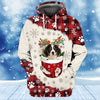 Joycorners Bernese Mountain Dog In Snow Pocket Merry Christmas Unisex Hoodie