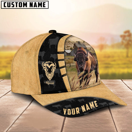 Joycorners Custom Name Bison Cattle Farmhouse Field Cap TT18