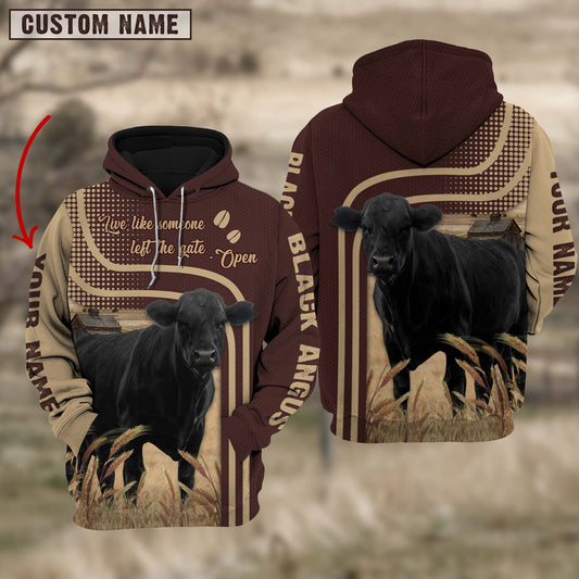 Joycorners Personalized Name Black Angus Cattle Hoodie TT2