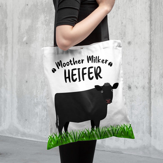 Joycorners Black Angus Cattle All Over Printed 3D Tote Bag