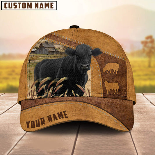 Joycorners Custom Name Black Angus Cattle Cap