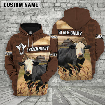 Joycorners Black Baldy Brown Farm Personalized 3D Hoodie