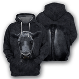 Black Angus Cattle 3D All Over Printed Hoodie