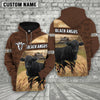 Joycorners Black angus Brown Farm Personalized 3D Hoodie