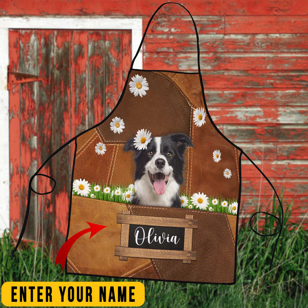 Joycorners Personalized Name Border Collie All Over Printed 3D Apron