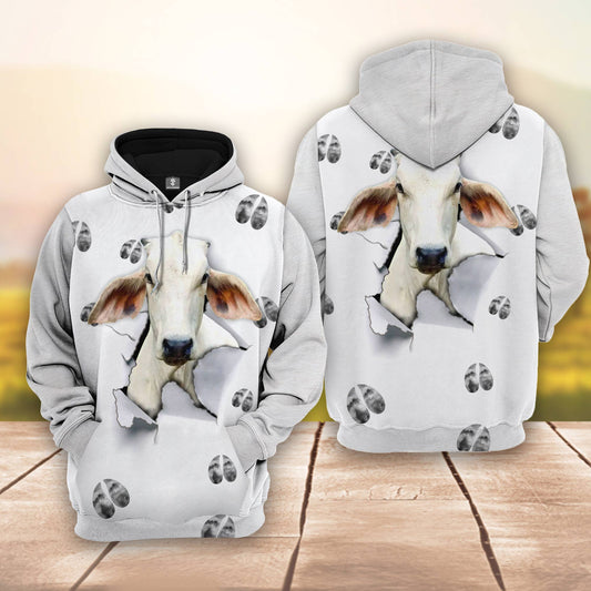 Joycorners Brahman Cattle 3D The Cattle Pierce From Your Inside Hoodie