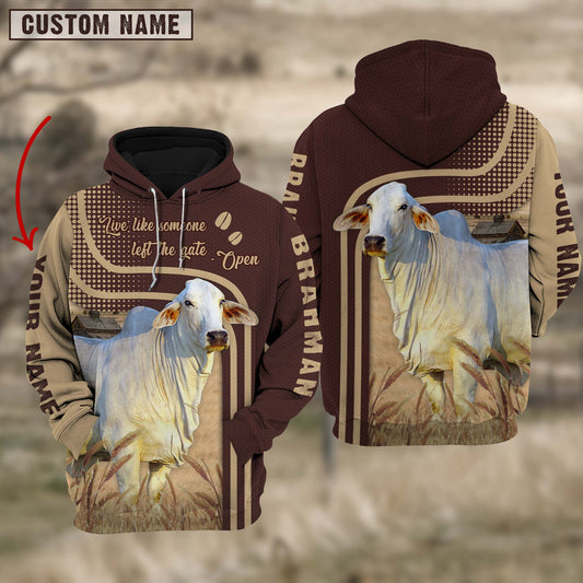 Joycorners Personalized Name Brahman Cattle Hoodie TT4