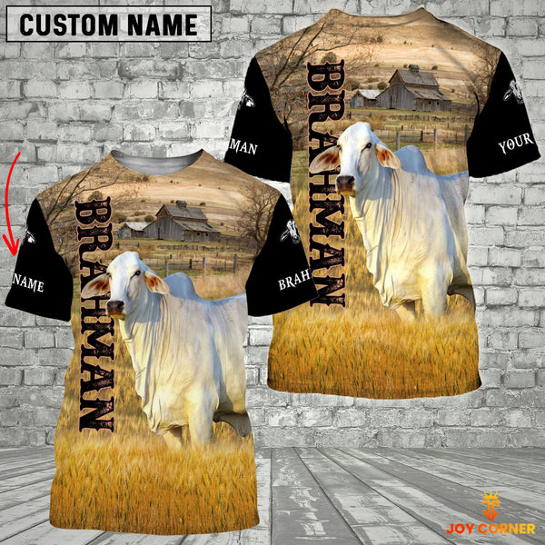 Joycorners Personalized Name Brahman Cattle On The Farm All Over Printed 3D Hoodie