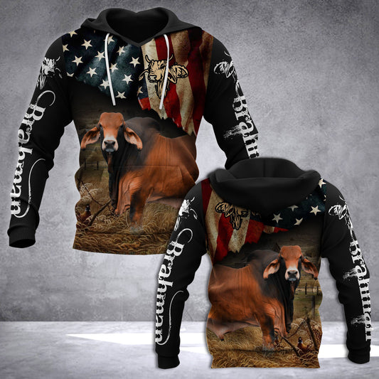 Joycorners Brahman Cattle Hoodie 3D All Over Printed