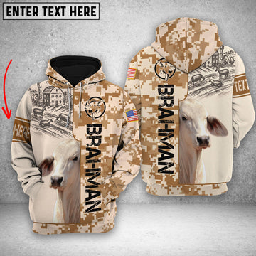 Joycorners Personalized Brahman Brown Camo All Printed 3D Shirt