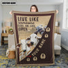 Joycorners Personalized Brahman Live Like Someone Left The Gate Open Blanket