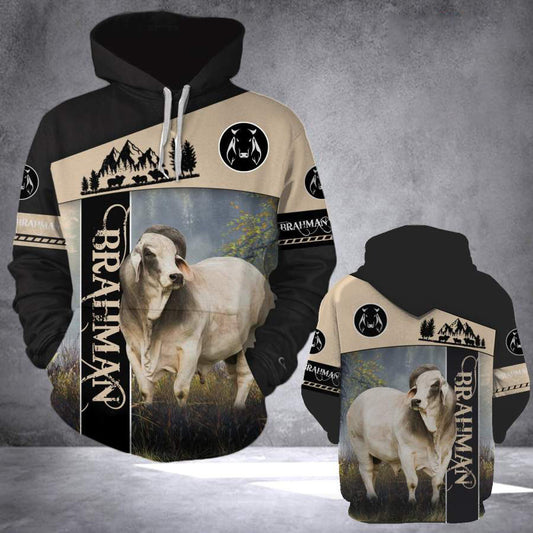 Joycorners Brahman White Black Personalized 3D Hoodie