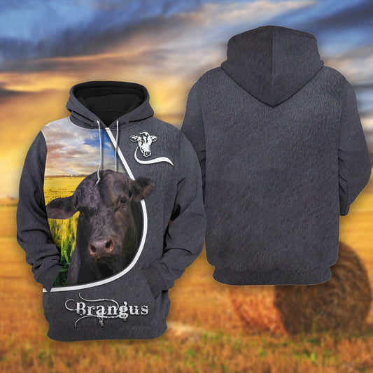 Joycorners Brangus On The Wheat Field All Over Printed 3D Shirts