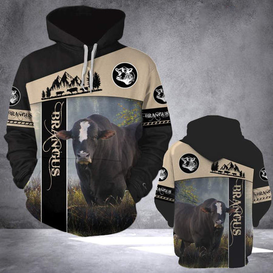 Joycorners Brangus White Black Personalized 3D Hoodie