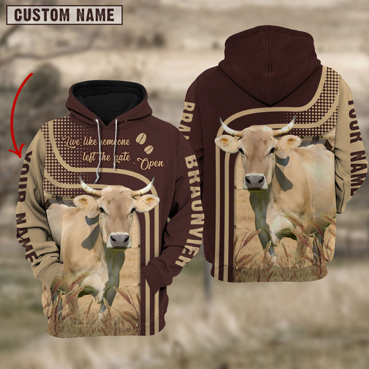 Joycorners Personalized Name Braunvieh Cattle Hoodie TT9