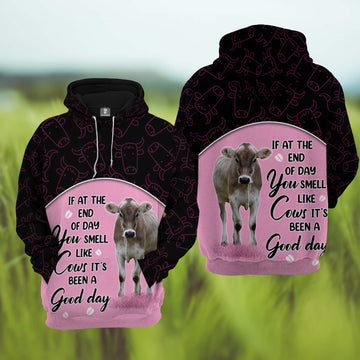Joycorners Brown Swiss Cattle It's Been A Good Day 3D Hoodie