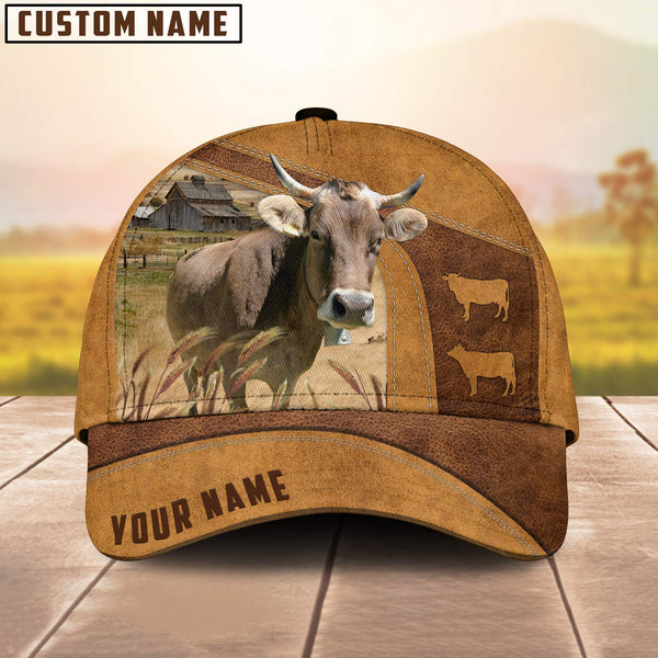 Joycorners Custom Name Brown Swiss Cattle Cap TT4