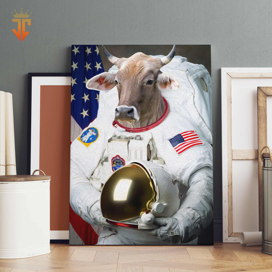 Joycorners Brown Swiss Astronaut Portrait Canvas