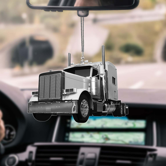 Joy Corners Grey Truck Car Hanging Ornament