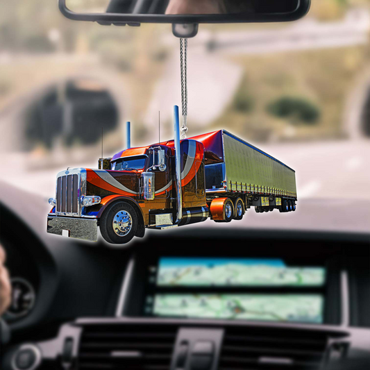 Joy Corners Purple Truck Car Hanging Ornament