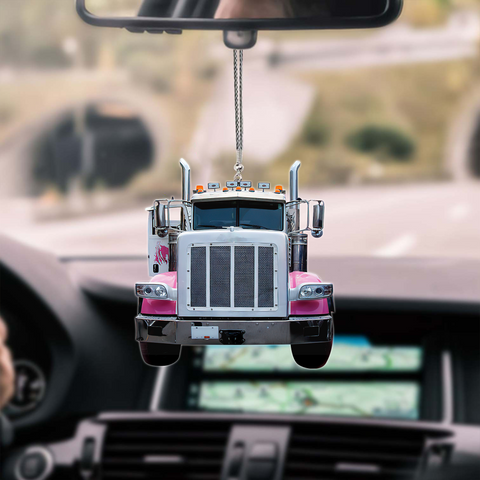 Joy Corners Pink Truck Car Hanging Ornament