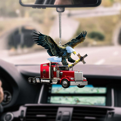 Joy Corners Eagle And Truck Car Hanging Ornament