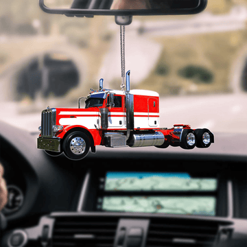 Joy Corners Red and White Truck Car Hanging Ornament