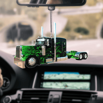 Joy Corners Green Fire Truck Car Hanging Ornament
