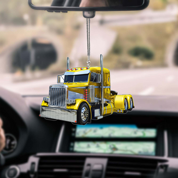 Joy Corners Yellow Truck Car Hanging Ornament