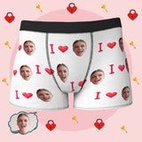 Joycorners Personalized Face I Love You All Over Printed 3D Man Boxer