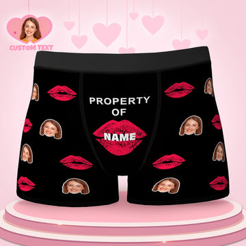 Joycorners Personalized Face Property Of Me Kisses 2 Gift All Over Printed 3D Man Boxer