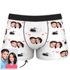 Joycorners Personalized Photo Face Swans Hearts All Over Printed 3D Man Boxer