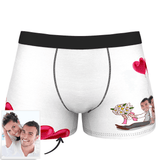Joycorners Personalized Photo Couple Faces Bouquet Of Flowers Heart Balloon All Over Printed 3D Man Boxer