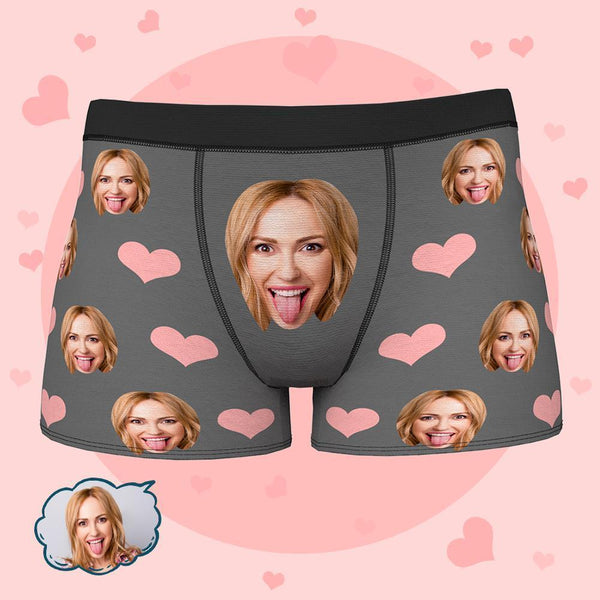 Joycorners Personalized Face Loving Hearts  All Over Printed 3D Man Boxer