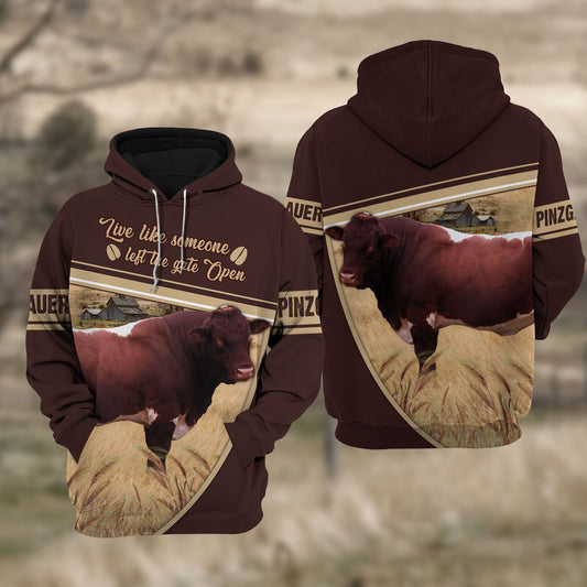 Joycorners Pinzgauer cattle Live like someone left the gate open All Printed 3D Shirt