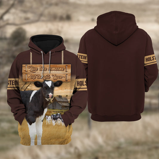 Joycorners Holstein calves Live like someone left the gate open 2 All Printed 3D Shirt