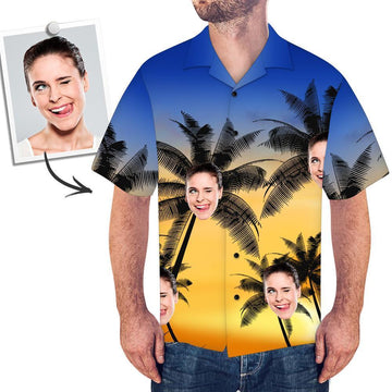 Joycorners Custom Photo Sunset Beach All Over Printed 3D Hawaiian Shirt