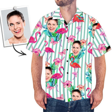 Joycorners Custom Photo Flamingos 4 All Over Printed 3D Hawaiian Shirt